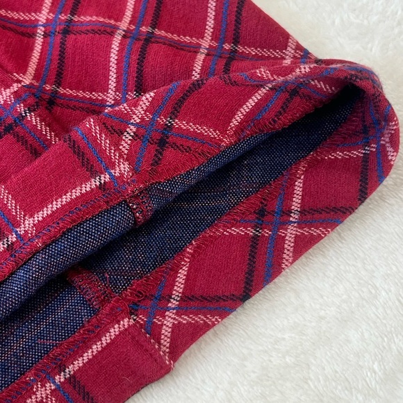 J. Jill Ponte Mini Skirt Red Plaid Small S - Picture 15 of 17